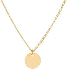 Finition soignée avec bordure autour de la médaille. Tomshot Women S Round Pendant Gold Chain Circle Pendant High Gloss Gold Plated Variable Chain Length 79ke3312g Amazon De Jewellery