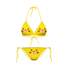 2Pcs Pokemon Pikachu Sexy Strap Bikini Anime Cartoon Doll Printed  Comfortable Bra Kawaii Panties Lingerie Set Girls Gift - AliExpress