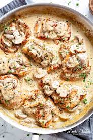 Chicken Thighs With Creamy Mushroom Garlic Sauce Thedirtygyro In 2020 Creamy Chicken Recipes Easy Chicken Recipes Fast Chicken Recipes