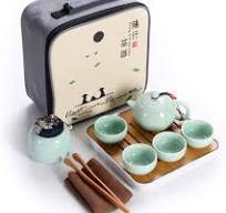 Ceramic Kungfu Tea Set Travel Tea Set with Portable Teapot/Teacups/Tea  Canister/Tea Tray and Travel Bag,Suitable for Travel/Home/Outdoor and  Office ...