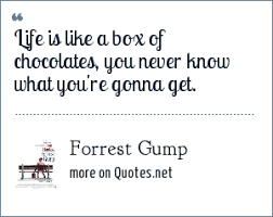 And forrest, like someone without the box lid, hasn't been going through life with any sort of plan. Forrest Gump Life Is Like A Box Of Chocolates You Never Know What You Re Gonna Get