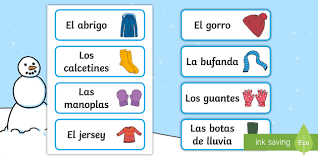 I did all the creating. Winter Clothes Labels Spanish Teacher Made