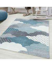 Warum können manchmal versandkosten anfallen? Kinderteppich Kinderzimmerteppich 3d Wolken Motiv Blau Grau Weiss Grosse 80x150 Cm