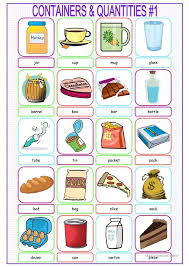 Containers Quantities Picture Dictionary 1 Worksheet Free Esl Printable Worksheets Made By Picture Dictionary English Picture Dictionary English Vocabulary