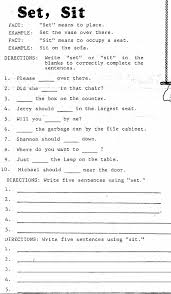 Using Set And Sit Grammar Sentences Set Meaning Sentences