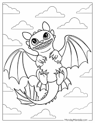 toothless dragon coloring page