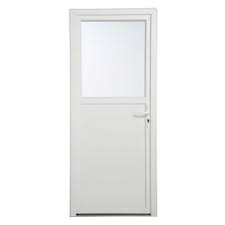 Porte De Service Pvc Semi Vitree Poussant Droit H 200 X L 90 Cm Porte De Service Porte Vitree Exterieure Pvc