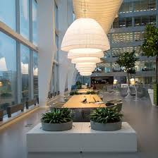 Modern led ceiling lights for big lobbying groups lobbyists organization. Pendant Lamps In The Deloitte Headquarters At The Edge Building From Axolight