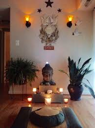 Remember you are coming here to close your eyes, so keep it simple and serene. Meditation Space Meditation Room Decor Meditation Rooms Meditation Corner