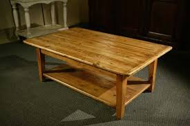 Rustic low table, 18th century. Reclaimed Pine Wood Coffee Table With Shelf And Tapered Legs Lake And Mountain Home