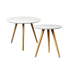 Innova australia white top walnut legs lanto coffee table reviews temple webster roundabout stylish mid century with solid wood handy living miami 44 in oak large oval metal mm ct11 2164 the home depot engaging round brown wooden distinctive curved leg design striking vintage s shabby chic. Bloomingville Set Of 2 Coffee Tables White Tops Natural Wood Legs