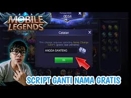 Published on dec 16, 2015. Script Ini Bisa Untuk Ganti Nama Gratis Gak Pake Bayar Mobile Legend Indonesia Youtube