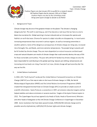 Documents similar to sample position paper for mun. Unep Climate Change