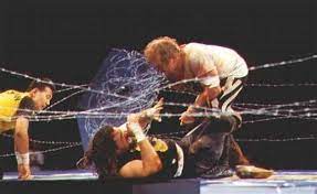 Yes, this is mick foley and terry funk's infamous match in the king of the deathmatch tournament. Into The Vault Iwa King Of The Deathmatch 1995 The Overtimer
