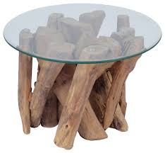 Quickly find the best offers for wood coffee tables with glass top on newsnow classifieds. Vidaxl Solid Teak Driftwood Coffee Table Living Room Side Stand Glass Tabletop Rustic Coffee Tables By Vida Xl International B V Houzz