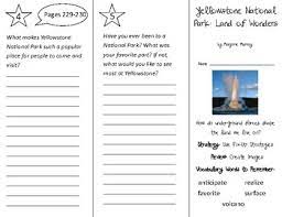 We're getting down to two weeks! Yellowstone National Park Trifold 3rd Grade Literacy By Design Theme 7