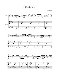 Pero si un mirar me hiere al pasar, su boca de fuego otra vez quiero besar. Carlos Gardel Por Una Cabeza Sheet Music For Violin 8notes Com Sheet Music Free Violin Sheet Music Violin Sheet Music