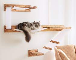 Large Wall Mounted Cat Shelf Play Platform With Bed Solid Etsy Cat Tree House Cat Wall Furniture Cat Wall Shelves