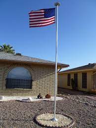 Purchasing and installing a flag pole at your home is a great family project. Residential Outdoor Brushed Aluminum Flag Pole