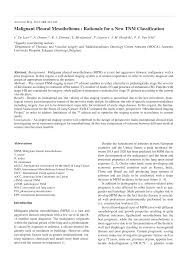 A new lung cancer diagnosis occurs in the u.s. Pdf Malignant Pleural Mesothelioma Rationale For A New Tnm Classification