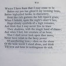John Keats Composed When I Have Fears 200 Years Ago Today Johnkeats Whenihavefears Whenihavefearsthatimayceasetobe Sonnet Quotations John Keats Words
