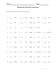 Write and balance each of the following equations, and then identify each by type. How To Balance Equations Printable Worksheets