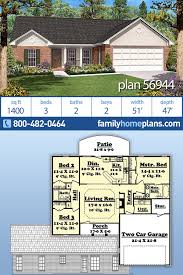 Minimum lot size required for this design is 167 square meters with 10 meters lot width to maintain 1.5 meters setback both side. Traditional Style House Plan 56944 With 3 Bed 2 Bath 2 Car Garage Ranch House Designs House Plans Farmhouse Garage House Plans