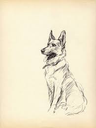 Black And White German Shepherd Painting German Shepherd 1930s Vintage Dog Book Print Lucy Dawson Vintage Illustration To Frame Book Plate Black White German Shepherd Art Dog Art Dog Drawing