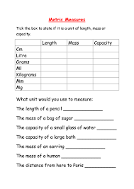 Try our measurement worksheets to compare lengths, heights, etc., measure quantities in customary and metric units, and perform unit conversions within a system. Worksheet Converting Metric Measures Teaching Resources