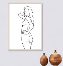 Skeleton sketch your basic structure outline. Figure Sketch Nude Girl Art Naked Woman Poster Body Outline Etsy