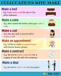 Expressions With Make 90 Collocations With Make 7 E S L English Language Learning English Verbs English Language Teaching