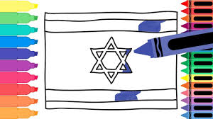 Israel cartoon font israeli national flag colors premium vector. How To Draw Israel Flag Drawing The Israeli Flag Coloring Pages For Kids Tanimated Toys Youtube