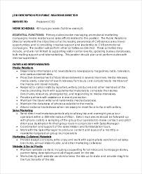 Public relations intro paragraph we recommend starting the public relations job description with a marketing summary of your organization.you should always portray your company in the most positive light possible, but this is especially true when you're reaching out to savvy pr professionals. Free 8 Sample Public Relations Job Description Templates In Pdf Ms Word