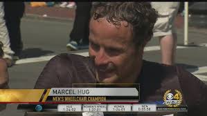 Marcel Hug Reacts To 'Crazy' Finish In Boston Marathon Wheelchair Race