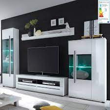 Meuble tv design 23 meubles bas pour moderniser le salon. Modern Living Wall Colorado 61 In White High Gloss Incl Led With Glas