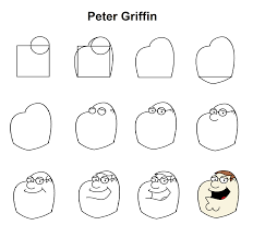 Peter Griffin Step By Step Tutorial Drawing Tutorial Cute Easy Drawings Griffin Drawing
