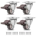 Maxqzin 4 Pcs Small Side Mount Caster Wheels, 1.25 Inch Caster Wheels With  Screws Non Swivel Silent Low Profile Casters For Furniture Drawers Trays ...