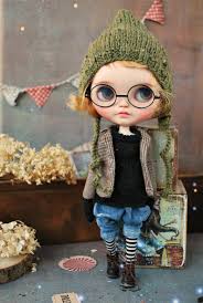 handmade hat for blythe doll hand knit outfits blythe clothes knitted clothes clothes for doll pixie cap pixie hat tweed 可愛い 人形 ブックアート ブライス人形