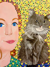 Hare Glare, watercolours, A4