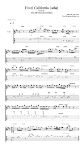 Hotel California Acoustic Solo Tab In 2020 Guitar Tabs Guitar Lessons Songs Guitar Sheet Music