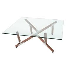 Has a sturdy, chromed steel base and wood top, and its contemporary style will enhance any living room furniture set. Modern Industrial Coffee Table By Peter Harrison Square Glass Metal Wood For Sale At 1stdibs