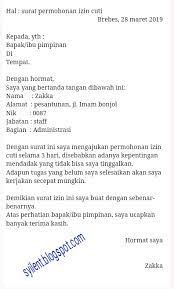Seorang pekerja di perusahaan swasta maupun instansi pemerintah pasti pernah berhalangan untuk masuk kerja. Contoh Surat Izin Tidak Masuk Kerja Karena Banjir Contoh Surat Keterangan Banjir Dari Kelurahan Cute766 Teenforteenl