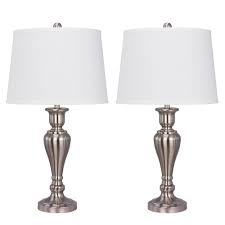 Not available at clybourn place. Fangio Lighting 26 5 In Brushed Nickel Metal Table Lamp 2 Pack W 1483bn 2pk The Home Depot