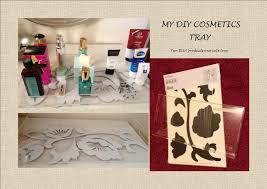 Two Ikea Products One Cute Cosmetics Tray Tray Rationell Variera And Slatthult Stickers In Any Design You Like Stick Th Diy Cosmetics Ikea Home Accessories