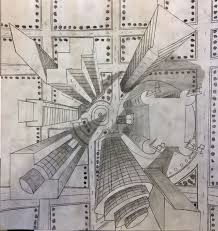 Birds Eye View Cityscape Drawing Birds Eye View City Perspective 7th Grade Birds Eye View City Birds Eye View Architecture Sketchbook