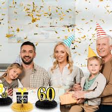 In celebration of the theme of the 60th birthday party, this is certainly a great gift to make the sixty year old woman feel young again! Buy 9 Pieces Happy 60th Birthday Honeycomb Table Centerpieces Black And Gold Party Decorations 60 Years Table Centerpieces For Sixty Years Birthday Party Supplies Favors Table Decorations Online In Vietnam B096ty1gcn