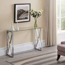 Explore 7 listings for chrome table legs for glass top at best prices. Glass Top Console Sofa Table With Square Designs Console Table Living Room Mirrored Sofa Table Console Sofa