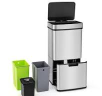 Amazon.com: Goplus 19 Gal Stainless Steel Trash Can, 72 L Volume in 4 Containers, Motion Sensor Trash Bin w/Kitchen Waste Bin & 2 Bottom Recycling ...