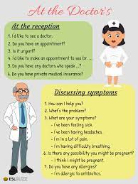 In order to make the most of your doctor's appointment we will cover how best to prepare, what to do during the appointment, and how to track what past lab results can be very handy when working with a new doctor or just refreshing your doctor's mind about patterns you see in your medical history. 20 Common English Phrases For The Doctor S Office Eslbuzz Learning English