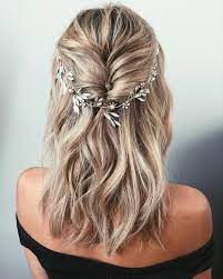 Acconciatura sposa semiraccolto capelli medi. Pin Su Ciuffo